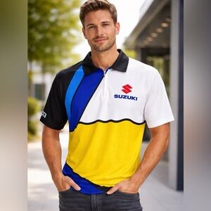 Suzuki Racing Polo Shirt XXL Factory Effex Motocross Team Performance Shirt